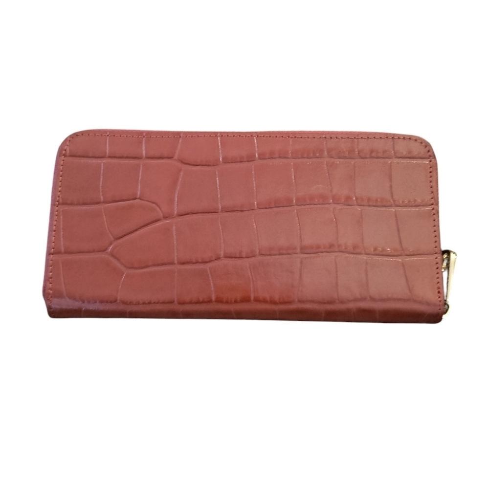 Massei Orange Croc Embossed Italian Leather Wallet